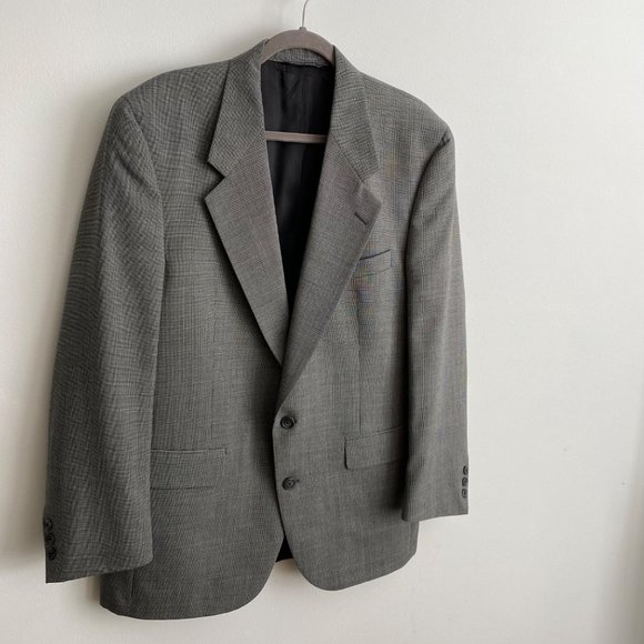 Christian Dior Vintage Monsieur Mens Blazer Size 40R * Black Gray - Picture 3 of 13